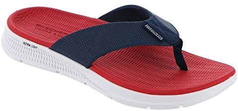 Skechers GO CONSISTENT SANDAL SYNTHWAVE, Chanclas para Hombre, Navy/Red, 43 EU