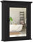 COSTWAY Armoire de Toilettes Mural avec Miroir et 2 Etagères à l'Intérieur Fait en Bois MDF Meuble à Miroir de Salle de Bain Tablette Ajustable en 5 Positions 56X14X69,5cm (Noir)
