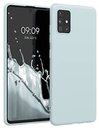 kwmobile Hülle kompatibel mit Samsung Galaxy A51 Hülle - weiches TPU Silikon Case - Cover geeignet für kabelloses Laden - Cool Mint