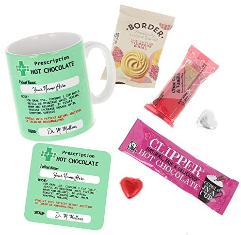Always Looking Good Personalised Prescription Hot Chocolate Mug Custom Hot Chocolate Cup & Coaster with Name Novelty Funny Filled Gift 10oz Mug (Filled Mug & Coaster)