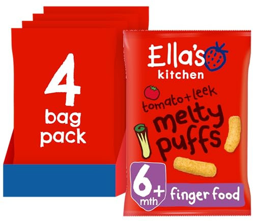 Ella's Kitchen Organic Tomato & Leek Melty Puffs (4 x 20g)