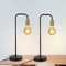CBJKTX 2 er Tischlampe Vintage Tischleuchte E27 - Retro Nachttischlampe in Schwarz Gold Industrial Schlafzimmer Nachtlicht aus Metall Schreibtischlampe mit Kabel für Wohnzimmer