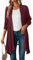Famulily Waterfall Cardigans for Women Lightweight Dressy Long Sleeve Open Front Cardigan Sweaters Draped Dusters Wine XXL