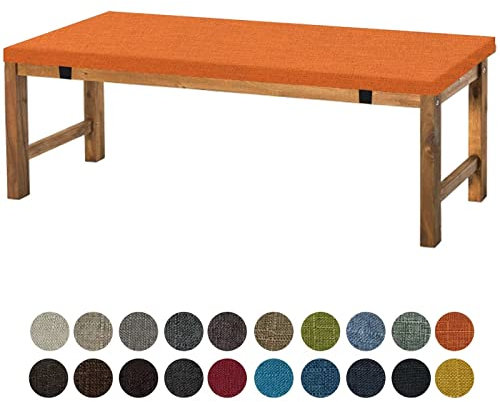 Aselbia Bankauflage Sitzkissen 150X50X5CM,Waschbare Rutschfestes Bankkissen Sitzauflage Bequeme Bankpolster für Bank, Fensterbank, Gartenmöbel, Terrasse, Drinnen,Orange