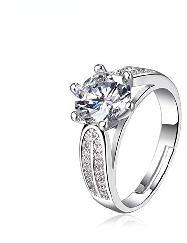 PAIHUIART Ring Ringe Damen Bijouterie Frauen Schmuck Classic Six Claw Zircon Women Wedding Band Ringe for Bride Engagement Ring Jewelry Resizable 6Mmcz