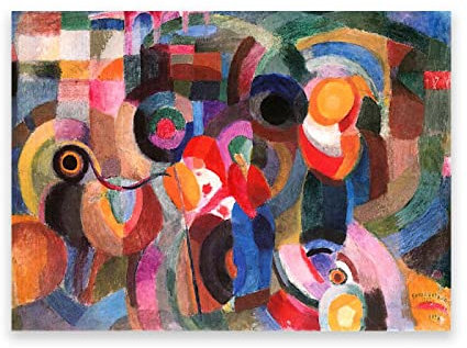 IKYE Sonia Delaunay-Terk Reproduktion berühmter Gemälde. berühmten Gemälden auf Leinwand, Wandkunstdruck. Wohnzimmer-Dekorbilder (Minho) 30 x 45 cm (11,8 x 17,7 Zoll) rahmenlos