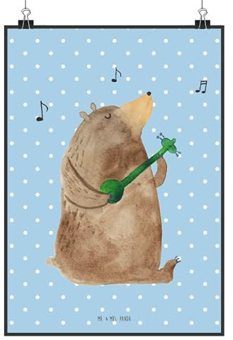 Mr. & Mrs. Panda DIN A2 Poster Bär Lied - Geschenk, Kinderposter, Wanddeko, Teddybär, Teddy, Kunstdruck, Wanddeko Bild, Wandposter, Spruch, Bear