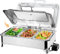 VFDZ 9L Chafing Dish Electrico de Acero Inoxidable, Calentador de Comida Comercial Temperatura Ajustable para Buffet, Calentador de Buffet con con Tapa Visible (1/3 Pan)