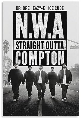 TALLJO Straight Outta Compton NWA Wandkunst, gerollte Leinwand, Poster, Wanddekoration, Kunst, Gemälde, Wohnzimmer, Schlafzimmer, Dekoration, Geschenk, ungerahmt, 30 x 45 cm