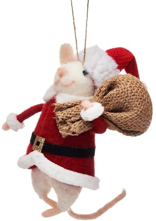 Sass & Belle Décoration à suspendre Père Noël souris