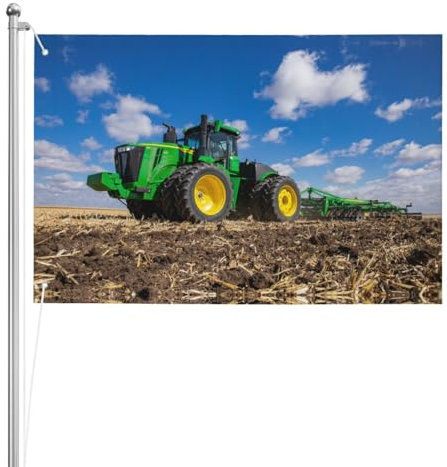 Traktorfarm stilvoll dekorierte Flagge – dreifach doppelseitige Flagge, 60 x 90 cm, Metall-Knopfloch