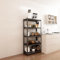 [en.casa] Schwerlastregal Austrheim Standregal mit 5 Ablagen je 100 kg belastbar Mehrzweckregal Werkstattregal funktionales Steckregal 90x40x183cm Schwarz/Silber