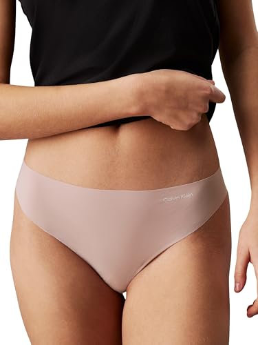 Calvin Klein Strings Femme Lot de 3 Invisibles sans Coutures, Rose (Subdued W. Ivory Logo (3)), XL