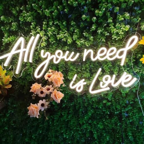 Custom LED Neon Signs,Pattern Text Design,Large Neon Signs For Bedroom Wedding Birthday Party Home Decor (Color : All you need is love, Size : 12V)