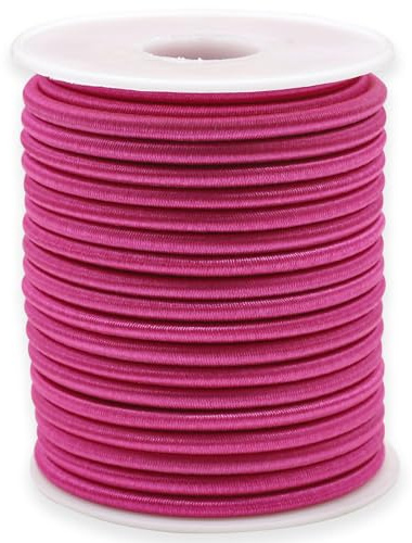 Elastische Kordel zum Nähen, 4 mm dick, Rosendesign, 15,2 m, Bungee-Schock, Kajak, Spanngurte, Zelt, elastische Schnur, Ersatz, schweres, dehnbares Seil für Handwerk, Hosen, Kleidung, Outdoor-Zubehör