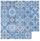 Wandaufkleber im portugiesischen Stil – traditionelle Azulejos-Fliesenaufkleber, blaue und weiße Aufkleber | 24 Stück abnehmbare Kunst-Dekoration zum Abziehen und Aufkleben, selbstklebende Wandaufkleb