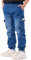 NATUST Jungen Cargohose Kinder Freizeithose Jogginghose Jungs Cargo Jeans mit Elastischem Bund Blau 146-152 (Herstellergröße: 150)