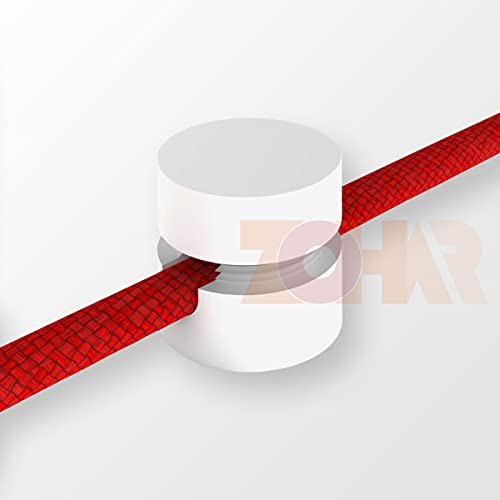 ZOHAR 15 Stück Zweiteilige Wand- und Deckenpins Weiß für Textilkabel Deckenbefestigung Affenschaukel Aufputz-Kabelhalter für Lampe DIY mit Schrauben und Dübeln