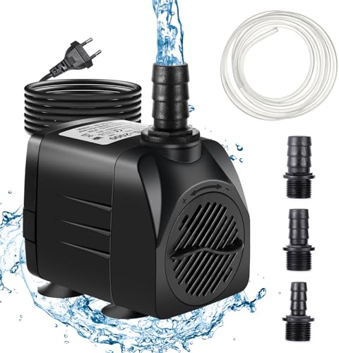 Regolabile Mini Pompa Acqua, 2000 L/H, 30 W pompa Acquario, Mini Pompa Dell'acqua, Ultra Silenziosa Pompa Ad Acqua Sommergibile, 4 Ugelli, Pompa per Acquario per Acquario, Terrari, Laghetto