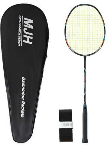 MANJHONG Badminton Federball Set mit 2 Graphit Schläger, Kratzfestes Design