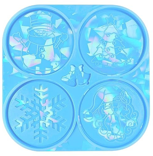 NONGYU Light Silicone Epoxy Snowflakes Mould Round Glass Teapot Mat Tray Mold Jewelry Making Mold for Home Decorations