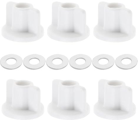 6 Stück WC-Sitz Rückenmutter Unterlegscheiben Set M6 Gewinde WC-Sitz Unterseite Ersatz für 6 mm Schraube für obere Befestigung WC-Sitz-Scharniere, WC-Sitz Unterseite Ersatz Toiletten Hardware Ersatz