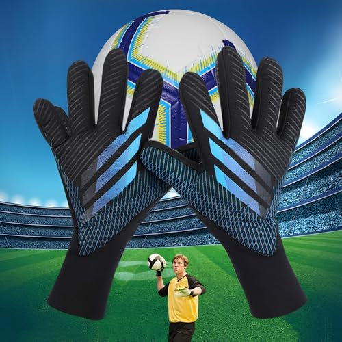 XSQD Breathable Torwarthandschuhe, Junior Goalkeeper Gloves Mit Dickem Latex Anti Rutsch Latex, Fussball Handschuhe, Erhältlich In Den Größen 7/8/9/10 Ideal Für Athleten Und Anfänger(Schwarz 7 Größe)