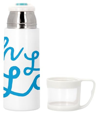 Oh La Expression Onomatopée Francais - Insulated Tumbler Flask in acciaio inox con tazza incorporata, 350 ml, bottiglia isotermica