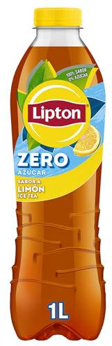 Lipton Té helado con sabor a limón, cero azúcar y bajo en calorías, botella de 1 litro (Paquete de 10)