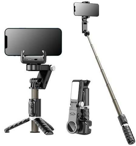 Q18 3-in-1 Phone Gimbal Stabilizer, 360° Rotating Tripod Selfie Stick with Smart Tracking, Face Detection, Panorama Mode