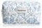 Nogeqi Trousse de toilette de voyage avec motif floral, sac de maquillage matelassé esthétique en coton, trousse de toilette pour articles de toilette et accessoires cosmétiques (bleu), Bleu et blanc