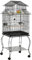 PawHut Jaula para Pájaros con Ruedas Jaula Grande con Soporte Pajarera con Bandeja Extraíble Puertas Comederos Perchas y Estante Inferior para Cacatúa NINFA Cotorra del Sol 50x49x137 cm Negro