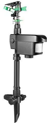 Tiervertreiber Solar Wasserstrahl Katzenschreck Wildtierabwehr für Garten Vogelschreck, Infrarotsensor Bewegungsmelder Bewegungsaktivierter Sprinkler, Reichweite bis zu 10 m