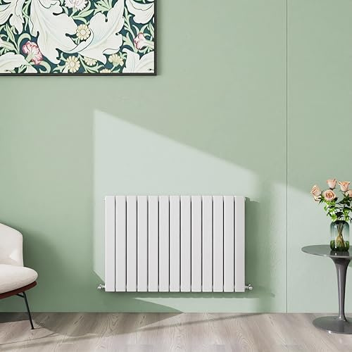 Simple Bathroom 600×884mm White Horizontal Designer Radiator Double Panel Modern Central Heating Flat Panel Radiators