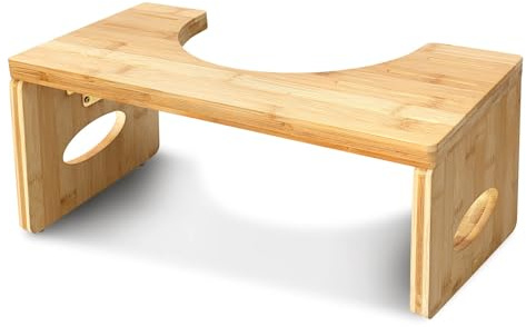 Taburete Plegable De Bambú para Inodoro Antideslizante