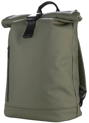 Tucano, Gommo Rolltop Laptop-Rucksack für MacBook Pro 16 und 15,6 Laptop aus Gummiertem Material, Arbeitsrucksack für mit Rollverschluss, Gepolsterter Tasche und Trolley-Band, Militärgrün