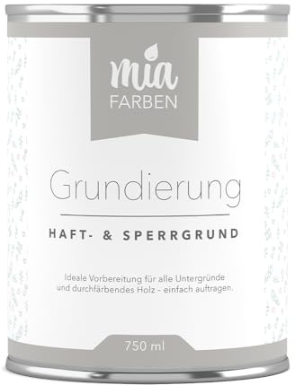 miafarben Grundierung Haft- & Sperrgrund für Holz weiß 2,5L | Isolierend & haftstark auf Holz, Metall & Kunststoff – weiße Vorstreichfarbe als Basis für Kreidefarbe & Lack