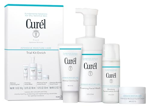 Curél Gesichtsreinigung/Gesichtspflege Set - Zum Ausprobieren und Testen - Für trockene, empfindliche Haut - Mit Ceramiden - pH neutral
