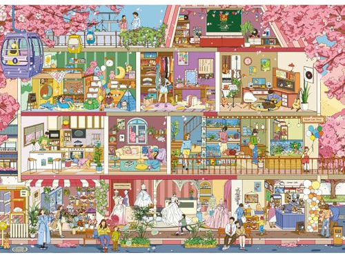HUADADA Puzzle 1000 Teile - Kirschblüten unter dem Baum, Puzzle für Erwachsene und ab 14 Jahren, Frauen