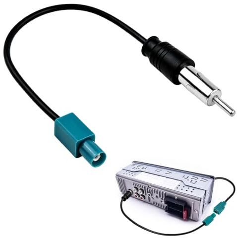 1 Pièces Adaptateur Antenne Autoradio, Adaptateur Autoradio 207, Adaptateur Autoradio, 15cm,Double Fakra Z vers Din, Compatible avec Volkswagen VW BMW Fiat Renault Peugeot Autoradio Après-Marché