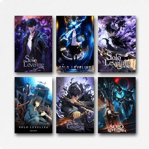 Generisch A Set Of 6 Solo Poster Leveling Vintage Classic Anime Movie Cover Für Zimmer, Ästhetische Leinwand-Wandkunst, Schlafzimmer-Dekor Posters 08x12inch(20x30cm)