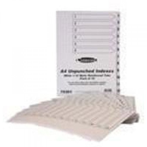 Concord Presentation Index Unpunched White Mylar Tabs 1-12 A4 White Ref 75301 [Pack of 10]