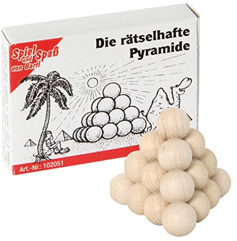 Bartl 102051 Mini-Holz-Puzzle Die rätselhafte Pyramide aus 4 kleinen Holzteilen