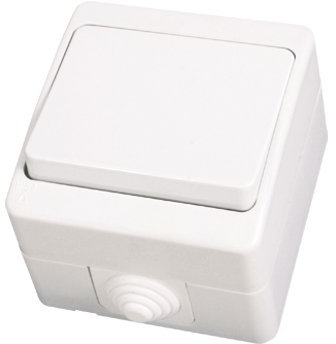 IP54 Schalter Lichtschalter Feuchtraum Aufputz Weiss