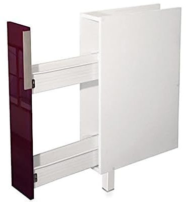 Berlioz Creations CE15BA Unterschrank für Küche mit Gewürzregal, in auberginefarbenem Hochglanz, 15 x 52 x 83 cm, 100 Prozent französische Herstellung