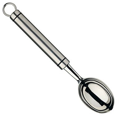 KitchenCraft Professional Eisportionierer Edelstahl ovaler Griff, 2.4 x 4.40 x 22.8 cm, Silber