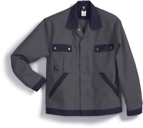 BP 1454-720-153-44/46 Arbeitsjacke, Verdecktes Druckknopfband und Taschen, 305,00 g/m² Verstärkte Baumwolle, dunkelgrau/dunkelblau, 44/46