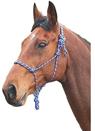Shires Rope Control Headcollar Navy/White