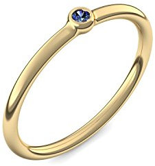 Goldring Saphir 585 + inkl. Luxusetui + Saphir Ring Gold Saphirring Gold (Gelbgold 585) - Slick one Amoonic Schmuck Größe 58 (18.5) KA11 GG585SAFA58