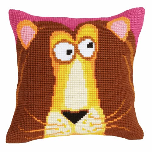 Collection D'Art Kreuzstichkissen-Kit, König Leon